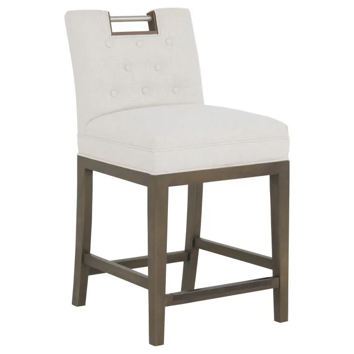 Fairfield 1262-C7 Nickel Metal Pull Short Button Back Counter Stool