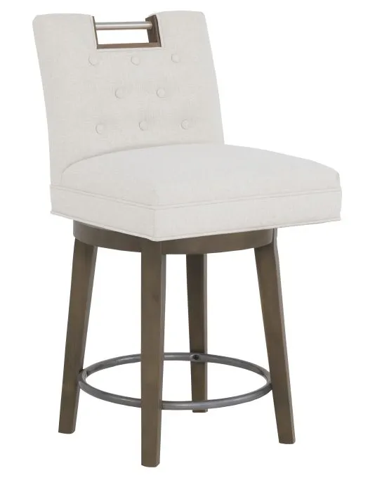 Fairfield 1262-C8 Nickel Metal Pull Short Button Back Swivel Counter Stool Fairfield 1262-C8 Nickel Metal Pull Short Button Back Swivel Counter Stool