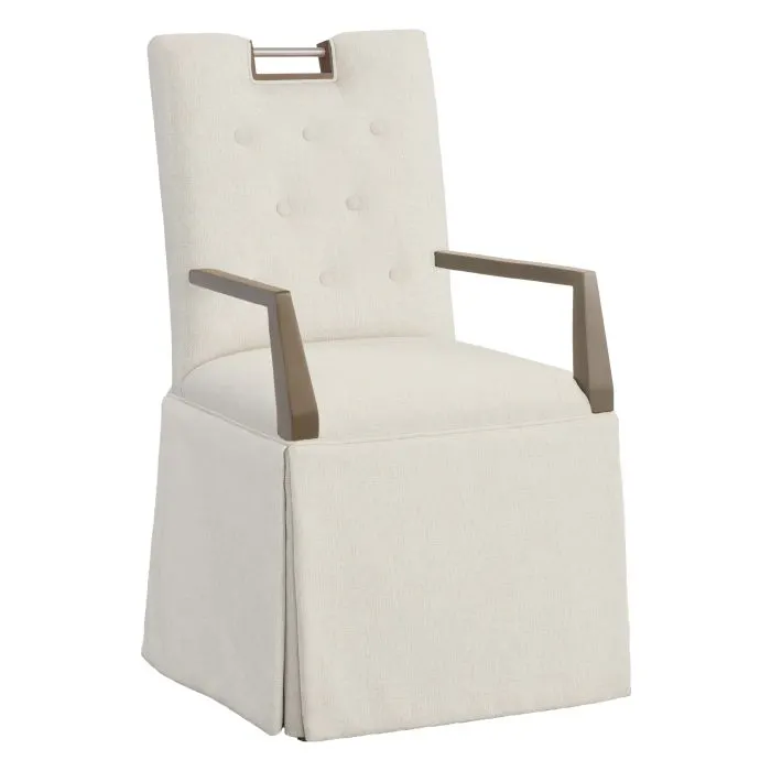Fairfield 1263-04 Nickel Metal Pull Button Back Skirted Arm Chair