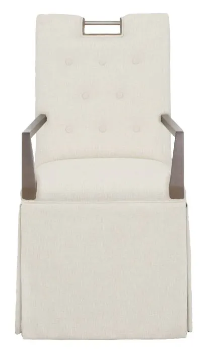 Fairfield 1263-04 Nickel Metal Pull Button Back Skirted Arm Chair Fairfield 1263-04 Nickel Metal Pull Button Back Skirted Arm Chair