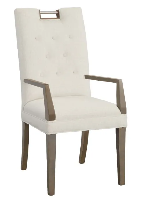Fairfield 1266-04 Nickel Metal Pull Tall Button Back Arm Chair Fairfield 1266-04 Nickel Metal Pull Tall Button Back Arm Chair