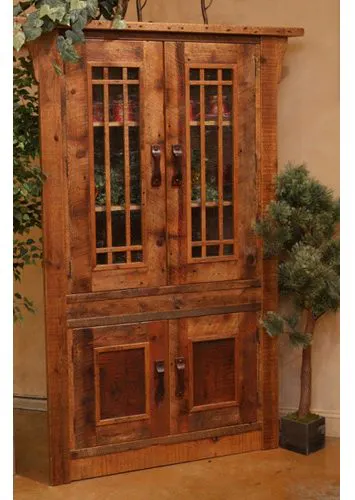 Green Gables Furniture 7755 Stony Brooke 4 Door Corner Cupboard With Glass Doors
