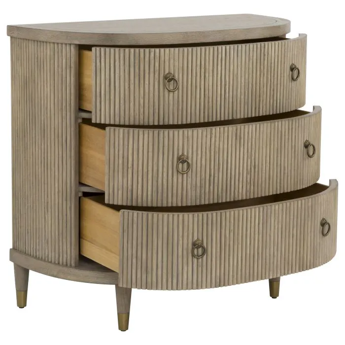 Fairfield 8030-AC Everett Three Drawer Demilune Chest Fairfield 8030-AC Everett Three Drawer Demilune Chest