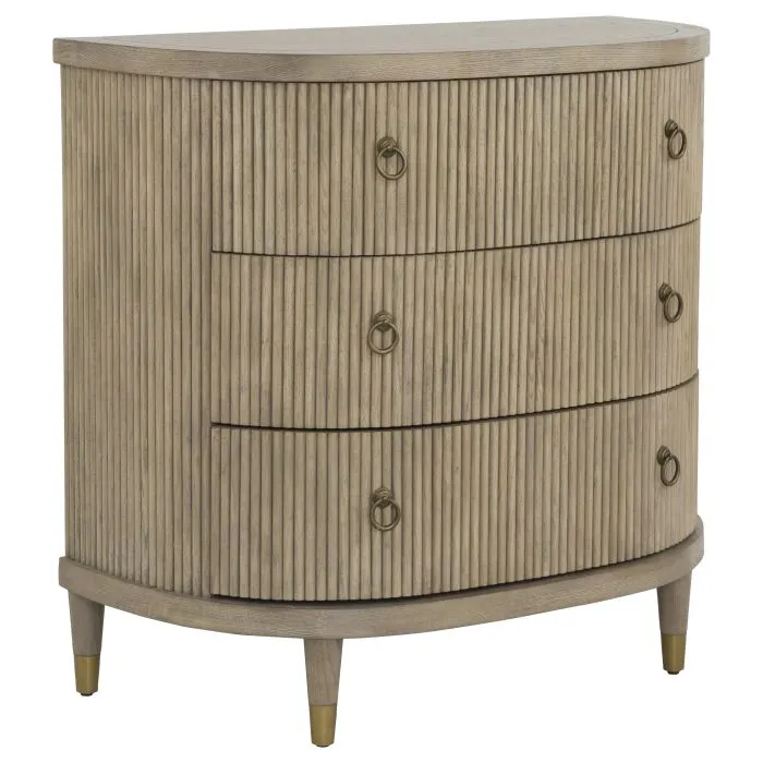 Fairfield M030-AC Everett Three Drawer Demilune Chest Fairfield M030-AC Everett Three Drawer Demilune Chest