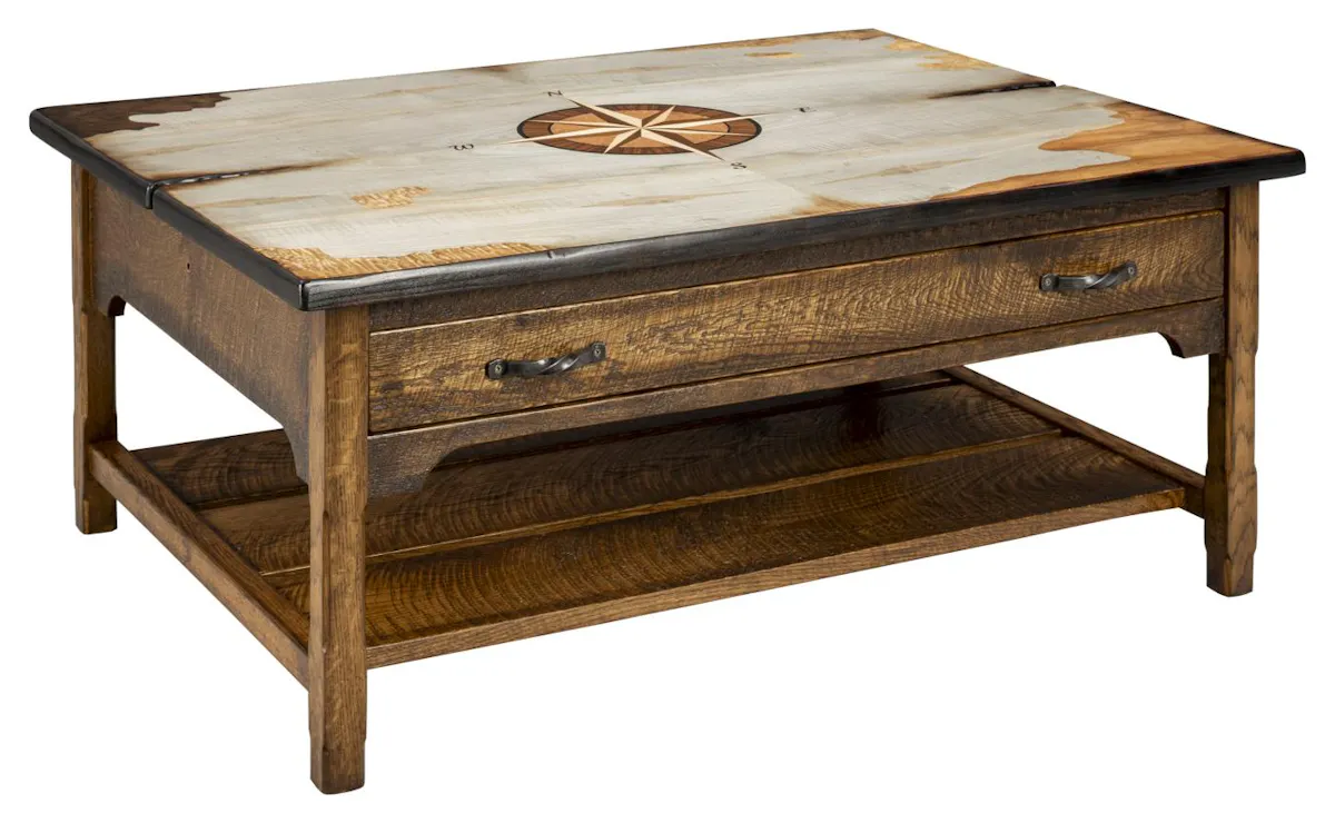 Green Gables Furniture TW205 Tradewinds Harker’s Island 1 Drawer Coffee Table with Shelf Green Gables Furniture TW205 Tradewinds Harker’s Island 1 Drawer Coffee Table with Shelf