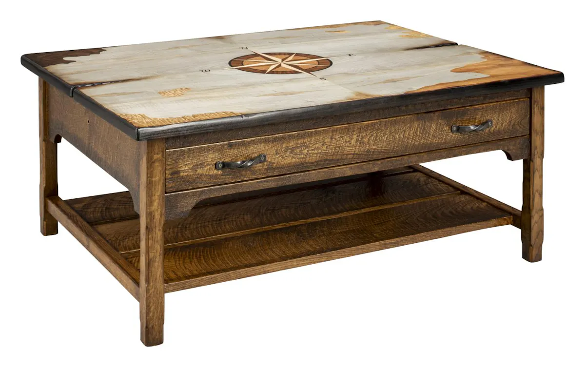 Green Gables Furniture TW205 Tradewinds Harker’s Island 1 Drawer Coffee Table with Shelf Green Gables Furniture TW205 Tradewinds Harker’s Island 1 Drawer Coffee Table with Shelf
