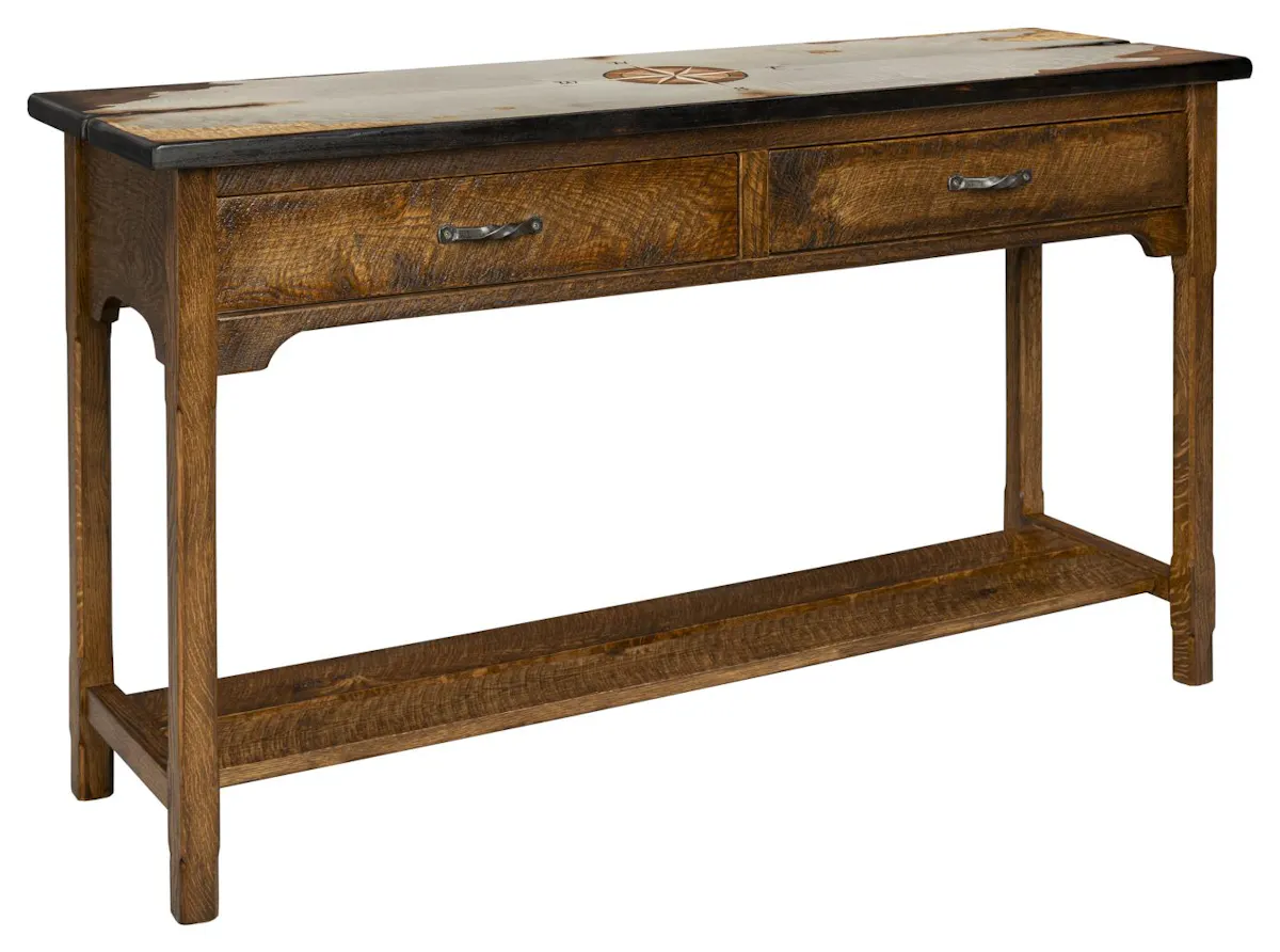 Green Gables Furniture TW210 Tradewinds Harker’s Island 2 Drawer Sofa Table with Shelf Green Gables Furniture TW210 Tradewinds Harker’s Island 2 Drawer Sofa Table with Shelf