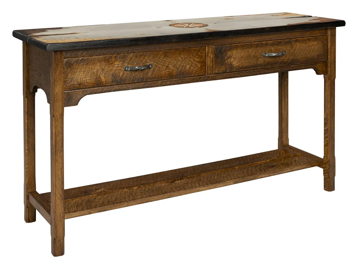 Green Gables Furniture TW210 Tradewinds Harker’s Island 2 Drawer Sofa Table with Shelf Green Gables Furniture TW210 Tradewinds Harker’s Island 2 Drawer Sofa Table with Shelf