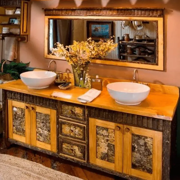 Old Hickory Furniture OF221V Old Faithful Vanity Birch Accents Old Hickory Furniture OF221V Old Faithful Vanity Birch Accents