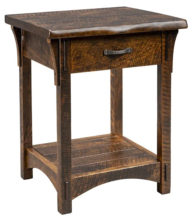 Green Gables Furniture Y4402 Montana Mission 1 Drawer Nightstand with Shelf