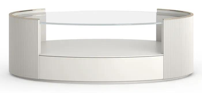 Caracole Furniture CLA-024-405 Love Oval Cocktail Table Matte Pearl Caracole Furniture CLA-024-405 Love Oval Cocktail Table Matte Pearl