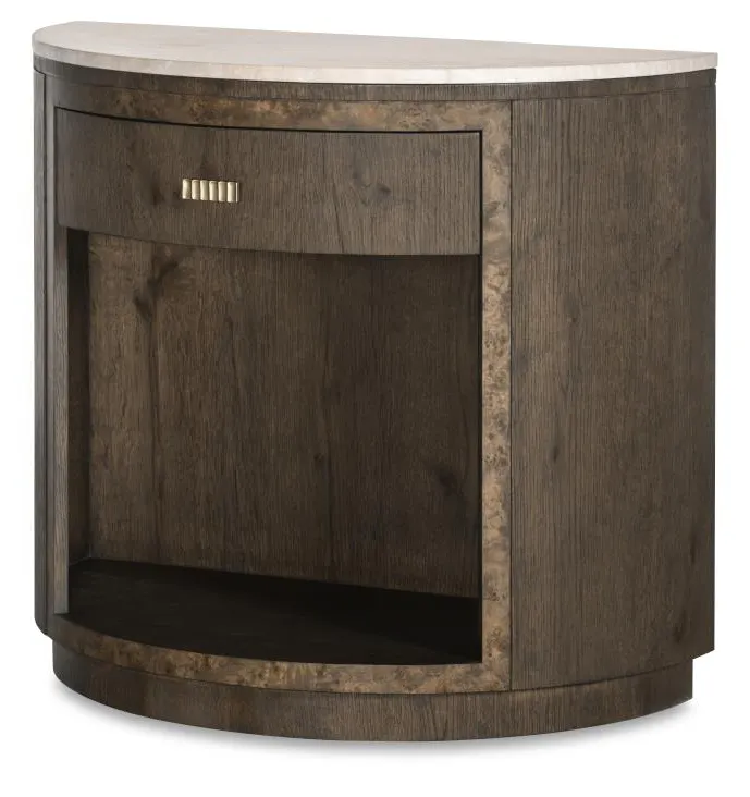 Century Furniture CBA-221M-V2 Monterey Demilune Nightstand W/Travertine Hawthorne Dark Century Furniture CBA-221M-V2 Monterey Demilune Nightstand W/Travertine Hawthorne Dark