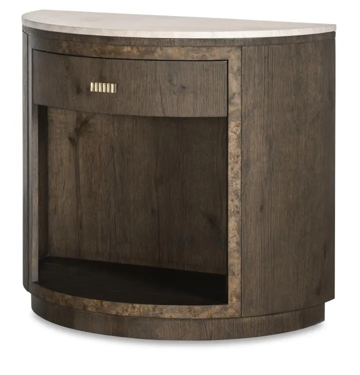 Century Furniture CBA-221M-V2 Monterey Demilune Nightstand W/Travertine Hawthorne Dark Century Furniture CBA-221M-V2 Monterey Demilune Nightstand W/Travertine Hawthorne Dark