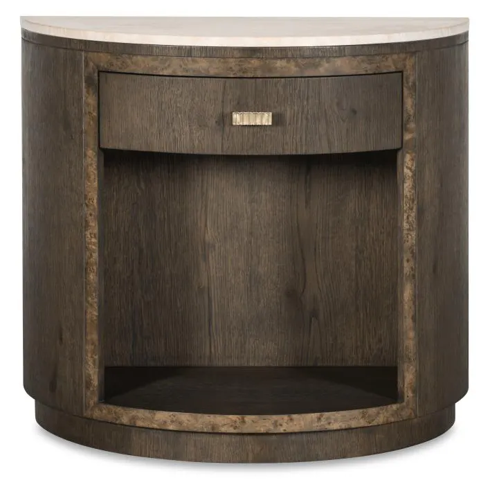 Century Furniture CBA-221M-V2 Monterey Demilune Nightstand W/Travertine Hawthorne Dark Century Furniture CBA-221M-V2 Monterey Demilune Nightstand W/Travertine Hawthorne Dark