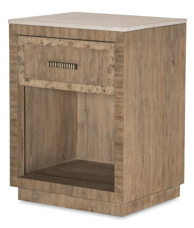 Century Furniture CBA-222M-V1 Monterey Single Drawer Nightstand W/Travertine Hawthorne Light