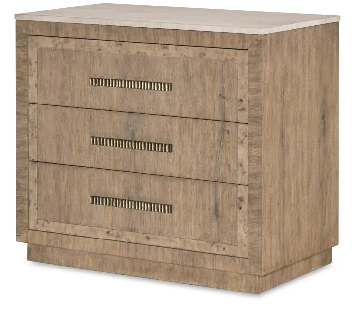 Century Furniture CBA-223M-V1 Monterey Three Drawer Nightstand W/Travertine Hawthorne Light Century Furniture CBA-223M-V1 Monterey Three Drawer Nightstand W/Travertine Hawthorne Light