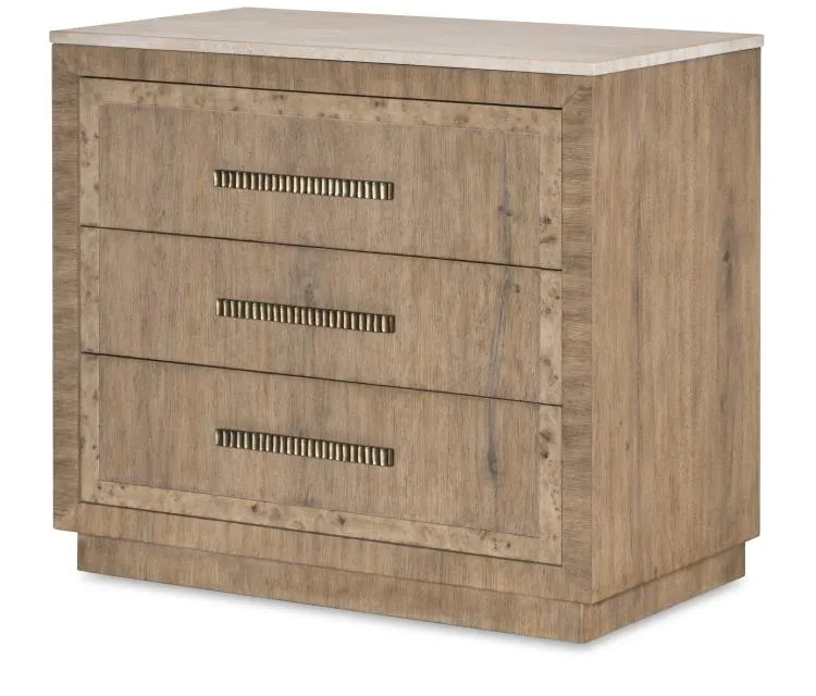 Century Furniture CBA-223M-V1 Monterey Three Drawer Nightstand W/Travertine Hawthorne Light Century Furniture CBA-223M-V1 Monterey Three Drawer Nightstand W/Travertine Hawthorne Light
