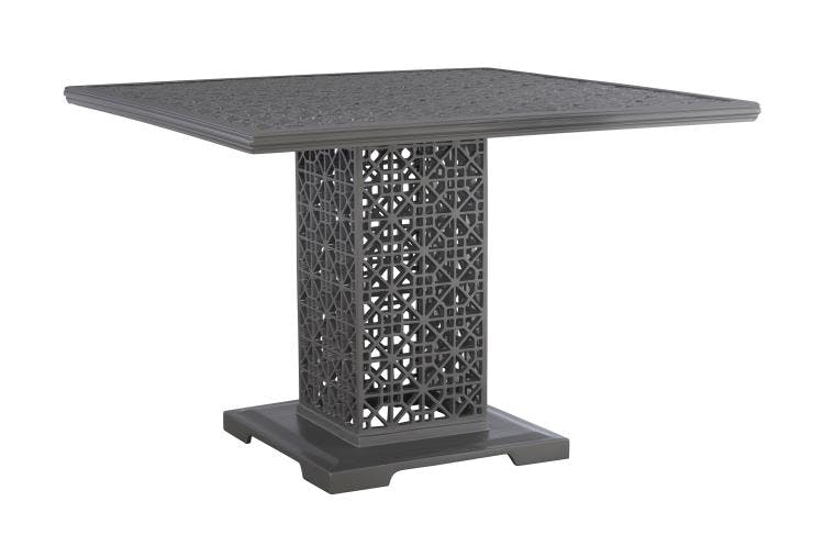 Hickory Chair HCD8943-G-STK Haret Square Bunching Dining Table Smoke Grey
