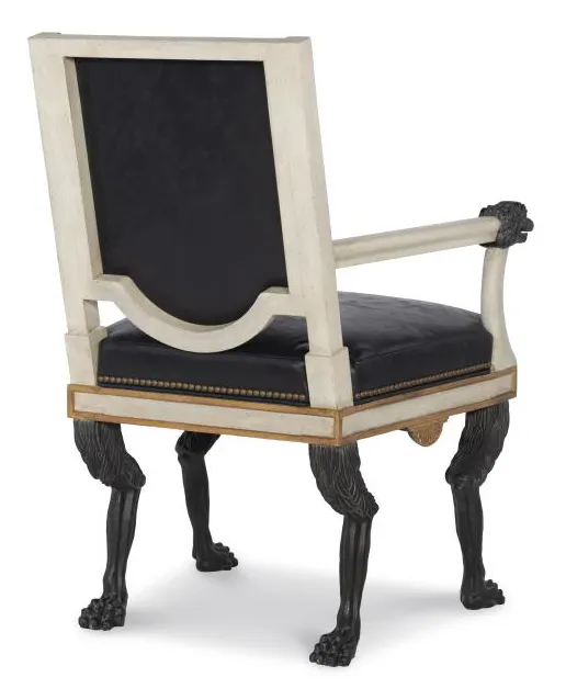 Century Furniture TS-CCA-3154-6-V1 Robert Arm Chair Black Leather Stocked Century Furniture TS-CCA-3154-6-V1 Robert Arm Chair Black Leather Stocked