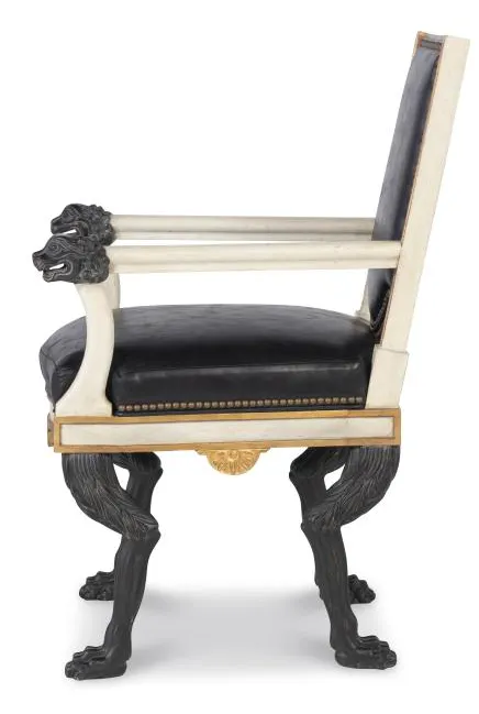 Century Furniture TS-CCA-3154-6-V1 Robert Arm Chair Black Leather Stocked Century Furniture TS-CCA-3154-6-V1 Robert Arm Chair Black Leather Stocked