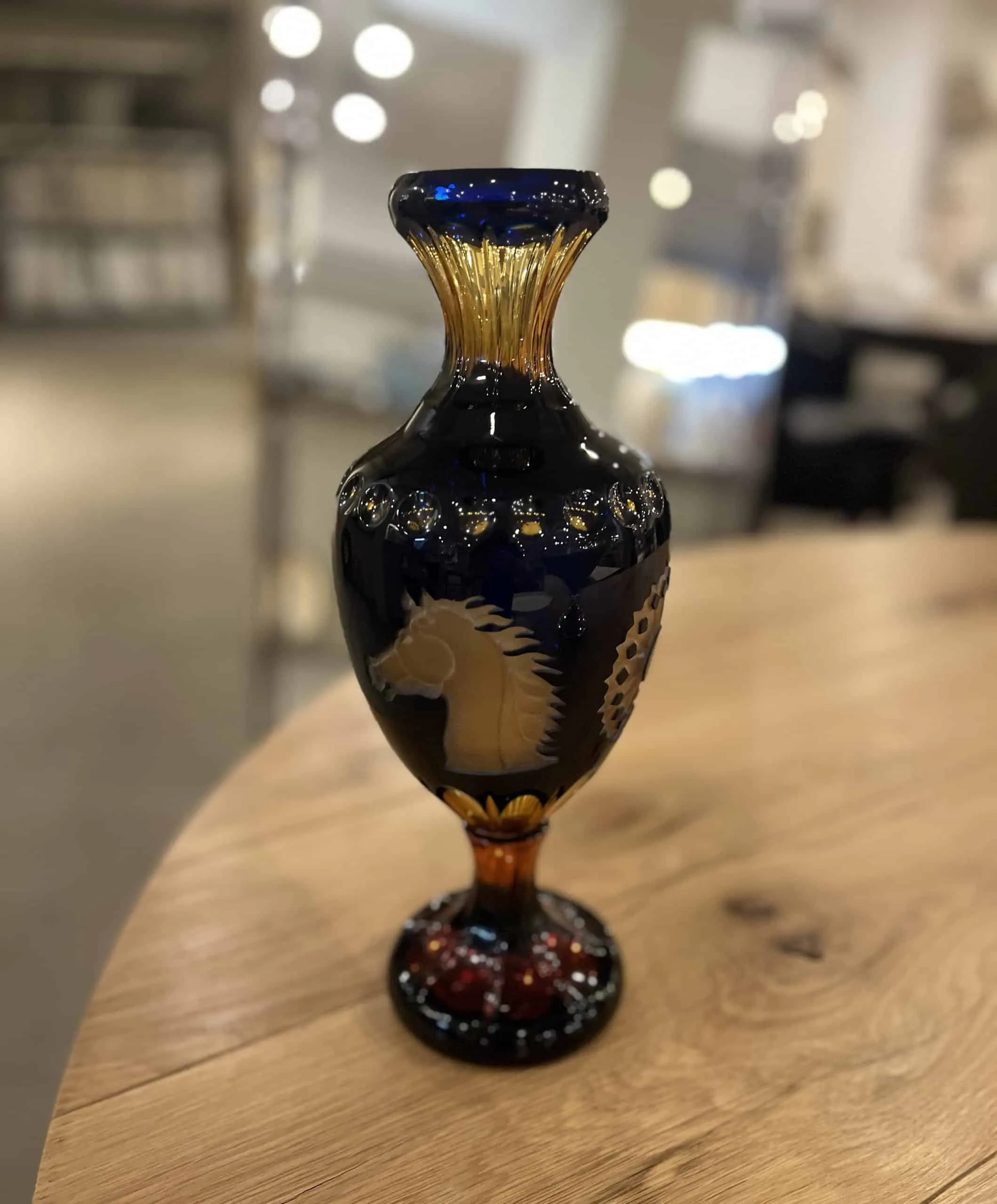 Maitland-Smith 8362-21/180 Amber & Blue Crystal Vase