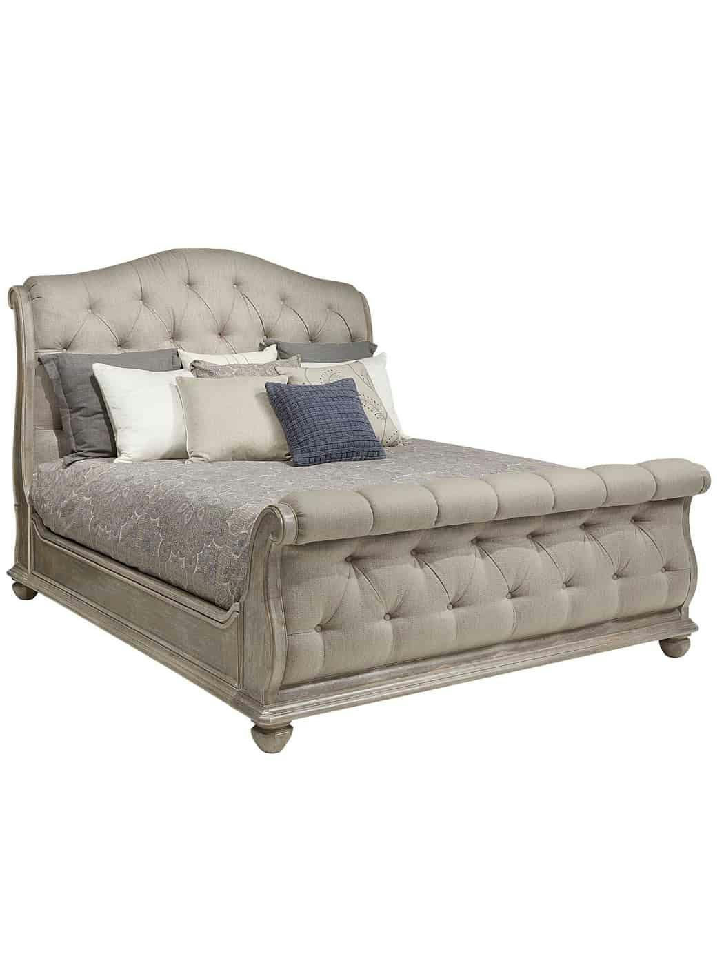 ART Furniture 251125-1303 Summer Creek Shoals Queen Upholstered Tufted Sleigh Bed