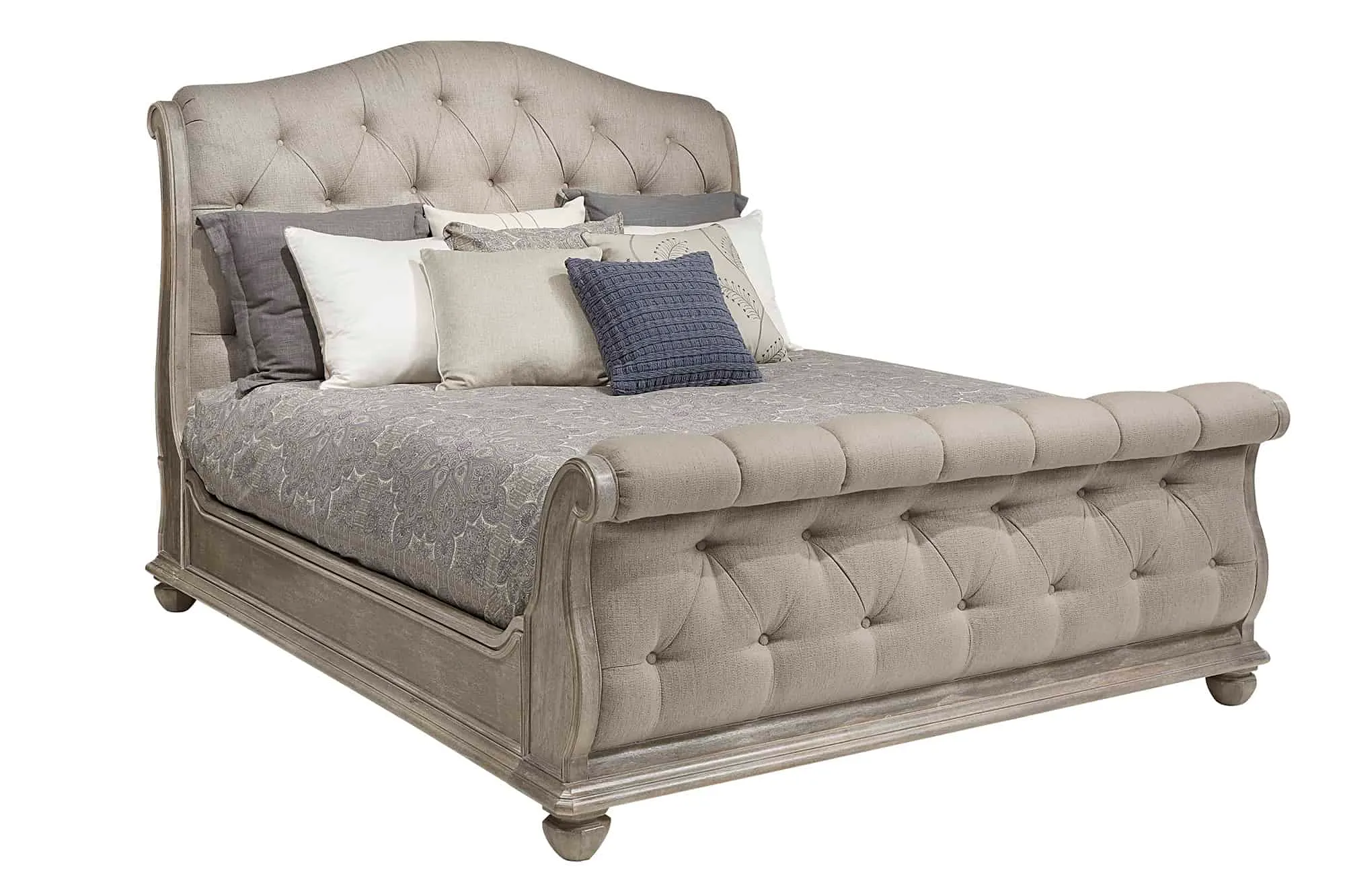 ART Furniture 251127-1303 Summer Creek Shoals California King Upholstered Tufted Sleigh Bed