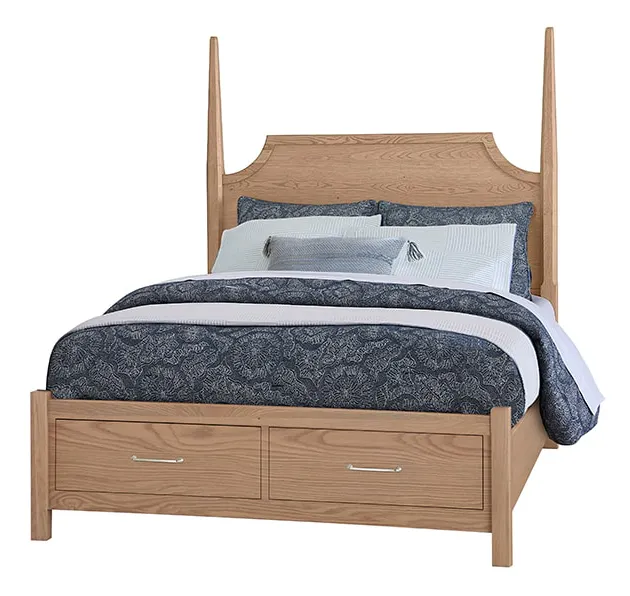 Vaughan Bassett 830/831/834/835-668-066B-502 Pencil Poster Bed with Storage Footboard Vaughan Bassett 830/831/834/835-668-066B-502 Pencil Poster Bed with Storage Footboard