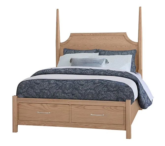 Vaughan Bassett 830/831/834/835-668-066B-502 Pencil Poster Bed with Storage Footboard Vaughan Bassett 830/831/834/835-668-066B-502 Pencil Poster Bed with Storage Footboard