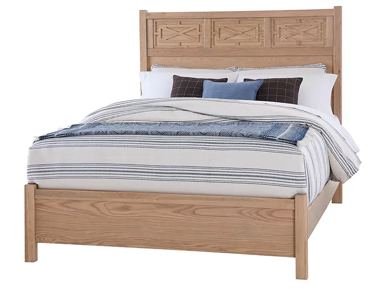 Vaughan Bassett 830-577-755-922 Fretwork Bed in Clear Oak Vaughan Bassett 830-577-755-922 Fretwork Bed in Clear Oak