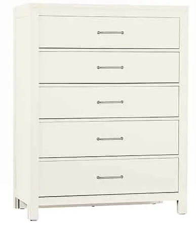 Vaughan Bassett 834-115 Chest of 5 Drawers in Soft White Maple Vaughan Bassett 834-115 Chest of 5 Drawers in Soft White Maple