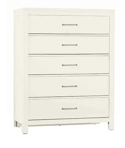 Vaughan Bassett 834-115 Chest of 5 Drawers in Soft White Maple Vaughan Bassett 834-115 Chest of 5 Drawers in Soft White Maple