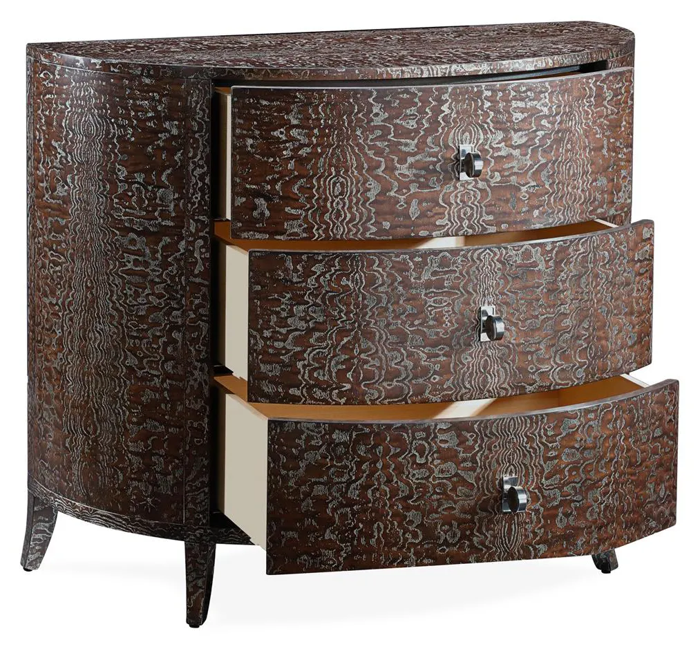 John Richard EUR-01-0544 Sylvestre Three-Drawer Demilune Tamo Ash John Richard EUR-01-0544 Sylvestre Three-Drawer Demilune Tamo Ash