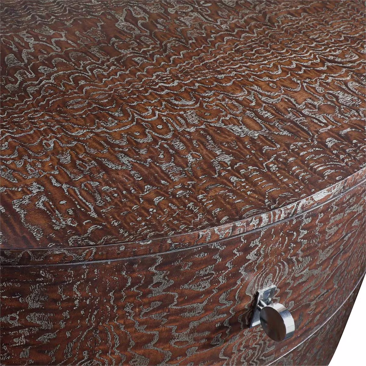 John Richard EUR-01-0544 Sylvestre Three-Drawer Demilune Tamo Ash John Richard EUR-01-0544 Sylvestre Three-Drawer Demilune Tamo Ash