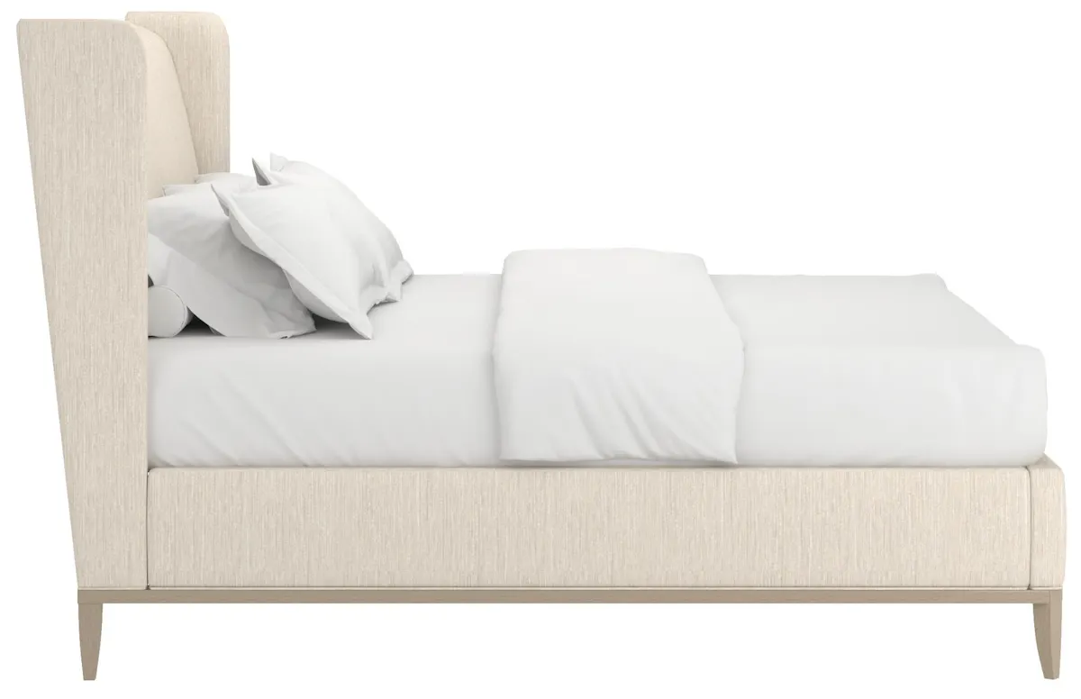 ART Furniture 413136-2743H9 Edwin King Wing Shelter Upholstered Bed Creme ART Furniture 413136-2743H9 Edwin King Wing Shelter Upholstered Bed Creme