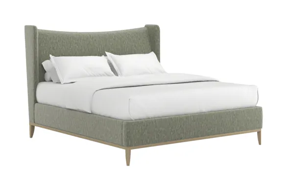 ART Furniture 413136-2743H8 Edwin King Wing Shelter Upholstered Bed Celery ART Furniture 413136-2743H8 Edwin King Wing Shelter Upholstered Bed Celery