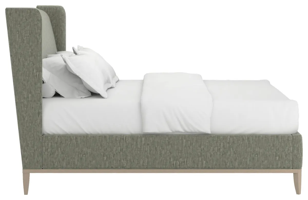 ART Furniture 413136-2743H8 Edwin King Wing Shelter Upholstered Bed Celery ART Furniture 413136-2743H8 Edwin King Wing Shelter Upholstered Bed Celery