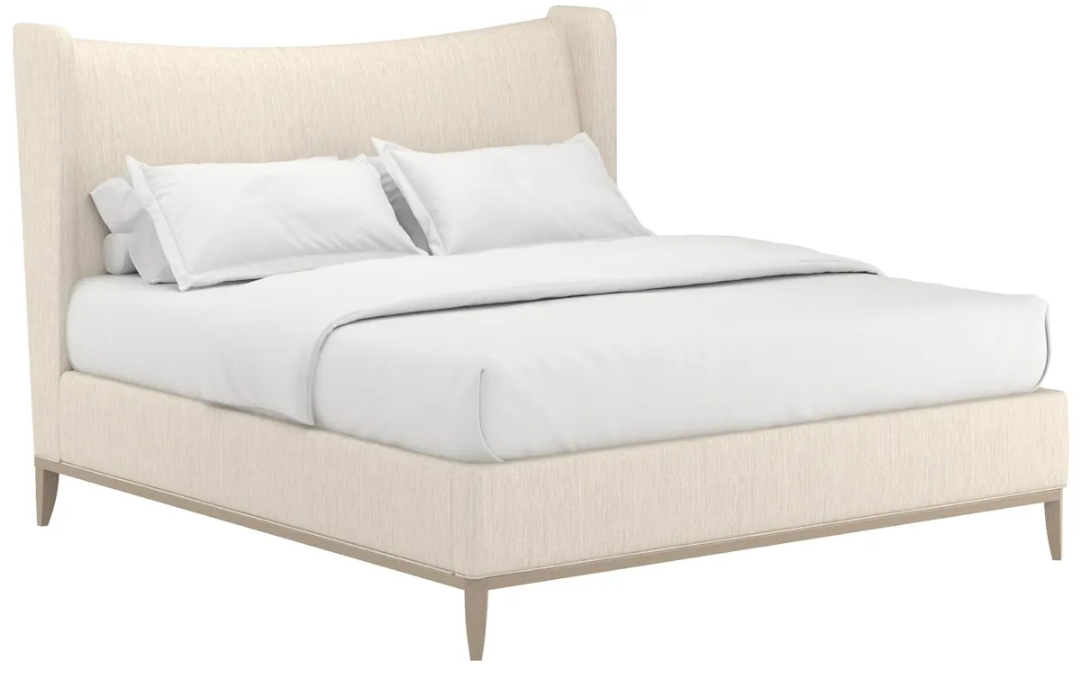 ART Furniture 413136-2743H9 Edwin King Wing Shelter Upholstered Bed Creme ART Furniture 413136-2743H9 Edwin King Wing Shelter Upholstered Bed Creme