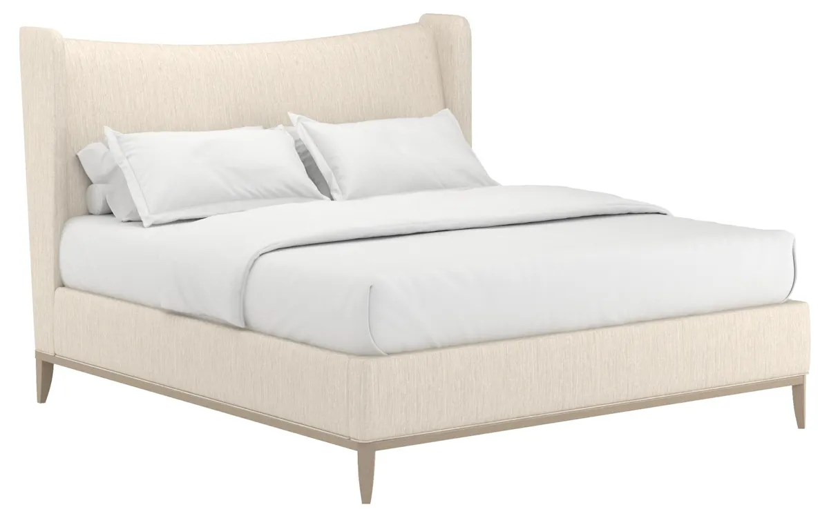 ART Furniture 413136-2743H9 Edwin King Wing Shelter Upholstered Bed Creme ART Furniture 413136-2743H9 Edwin King Wing Shelter Upholstered Bed Creme