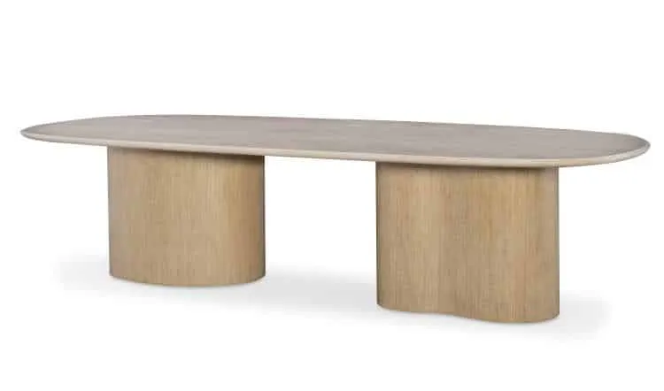 Century Furniture CDA-302-V1 Erosion Dining Table Kidney Bases Sahara