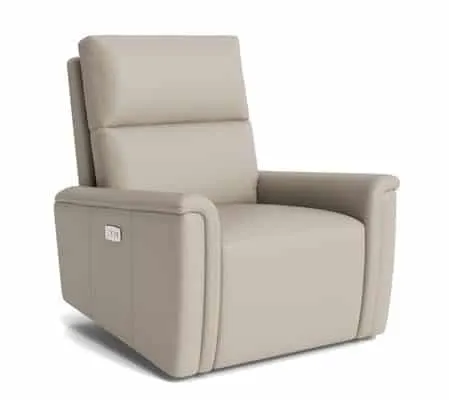 Bassett Furniture 1119-9L-53 Harris Leather Pad Arm Swivel Glider Power Recliner