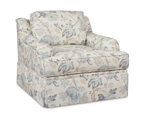 Bassett Furniture 2914-12S-4353-5-BLDOWN Stockten English Arm Skirted Chair
