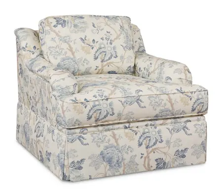 Bassett Furniture 2914-12S-4353-5-BLDOWN Stockten English Arm Skirted Chair Bassett Furniture 2914-12S-4353-5-BLDOWN Stockten English Arm Skirted Chair