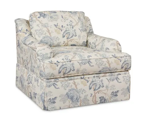 Bassett Furniture 2914-12S-4353-5-BLDOWN Stockten English Arm Skirted Chair Bassett Furniture 2914-12S-4353-5-BLDOWN Stockten English Arm Skirted Chair