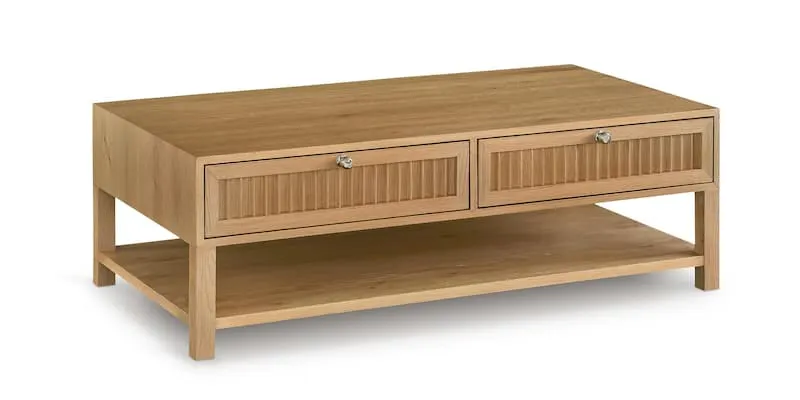 Bassett Furniture 6544-0613 Newbury Ribbed Drawer Cocktail Table