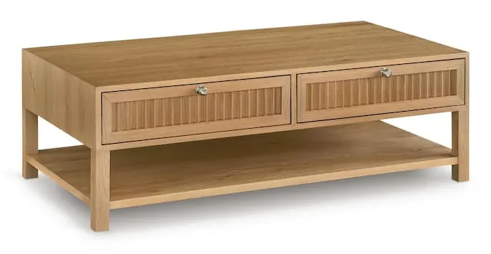 Bassett Furniture 6544-0613 Newbury Ribbed Drawer Cocktail Table Bassett Furniture 6544-0613 Newbury Ribbed Drawer Cocktail Table