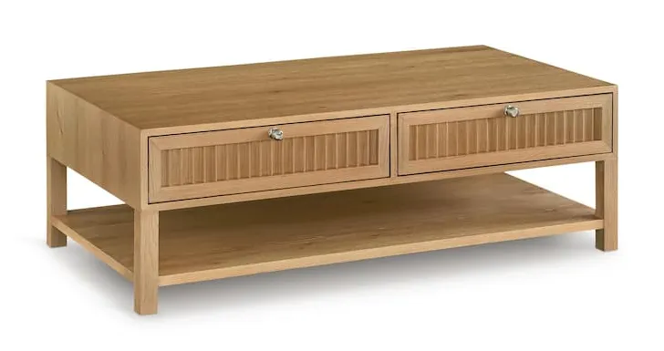 Bassett Furniture 6544-0613 Newbury Ribbed Drawer Cocktail Table Bassett Furniture 6544-0613 Newbury Ribbed Drawer Cocktail Table