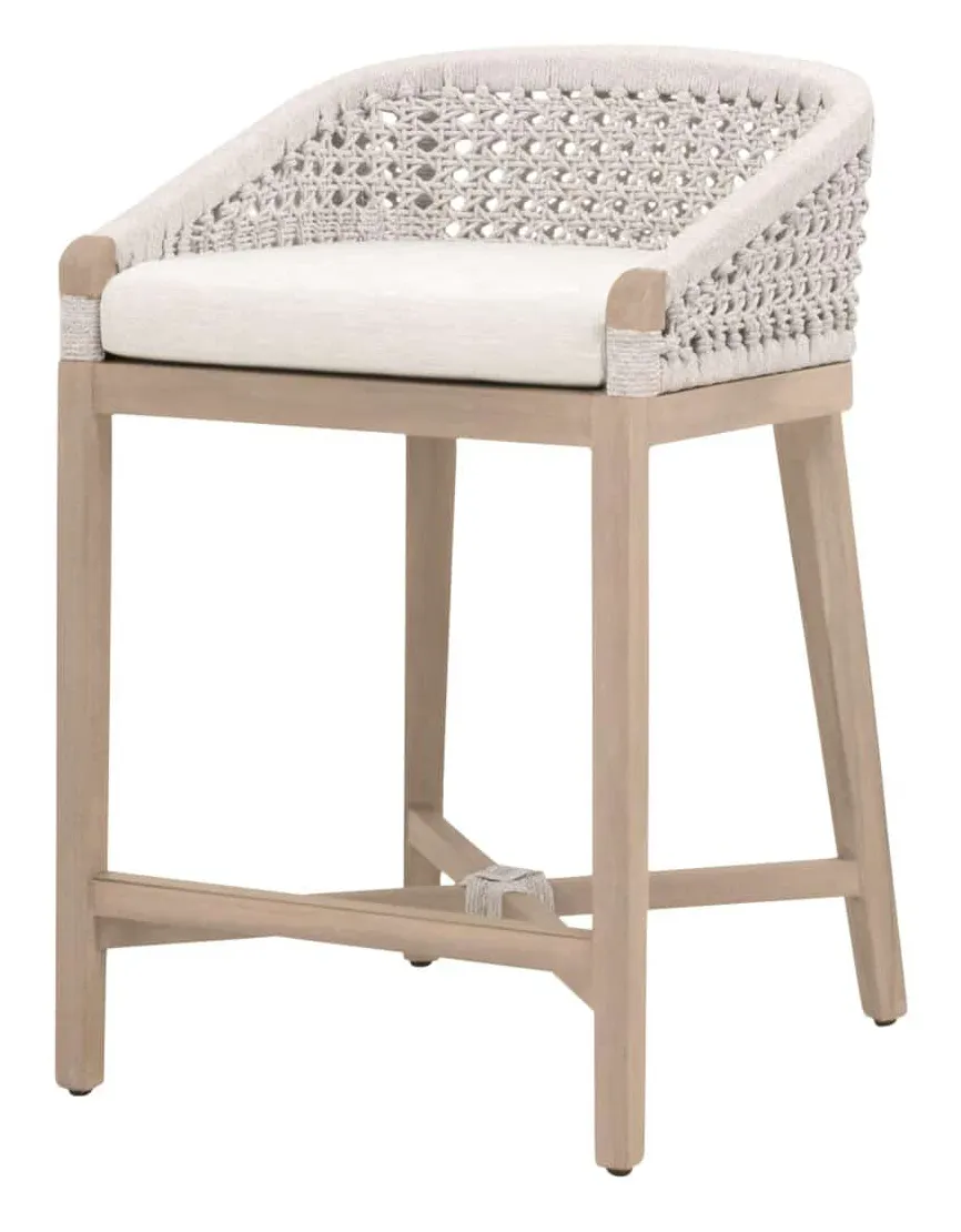 Essentials For Living 6795CS.WHT/WHT/W-ET Montecito Outdoor Counter Stool Essentials For Living 6795CS.WHT/WHT/W-ET Montecito Outdoor Counter Stool