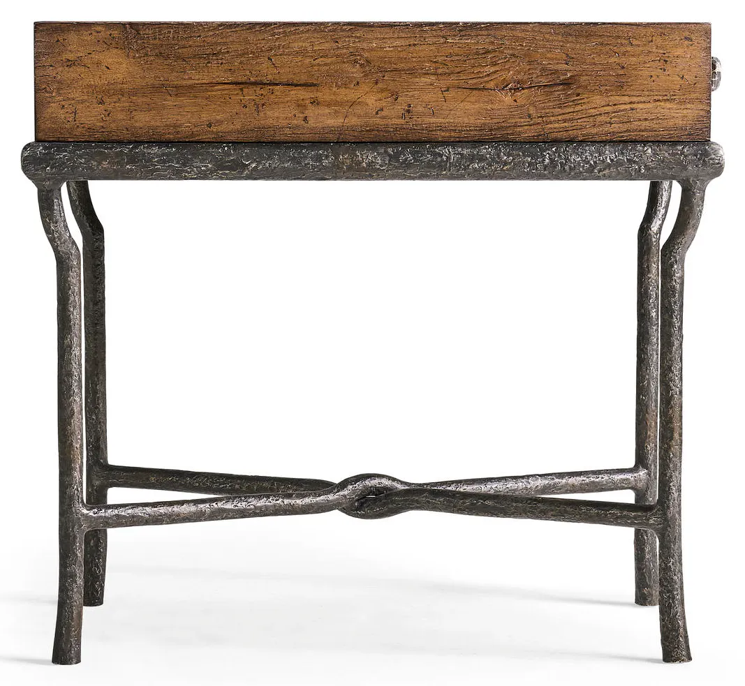 Jonathan Charles 491317-CMF Forge Iron Storage Side Table Jonathan Charles 491317-CMF Forge Iron Storage Side Table