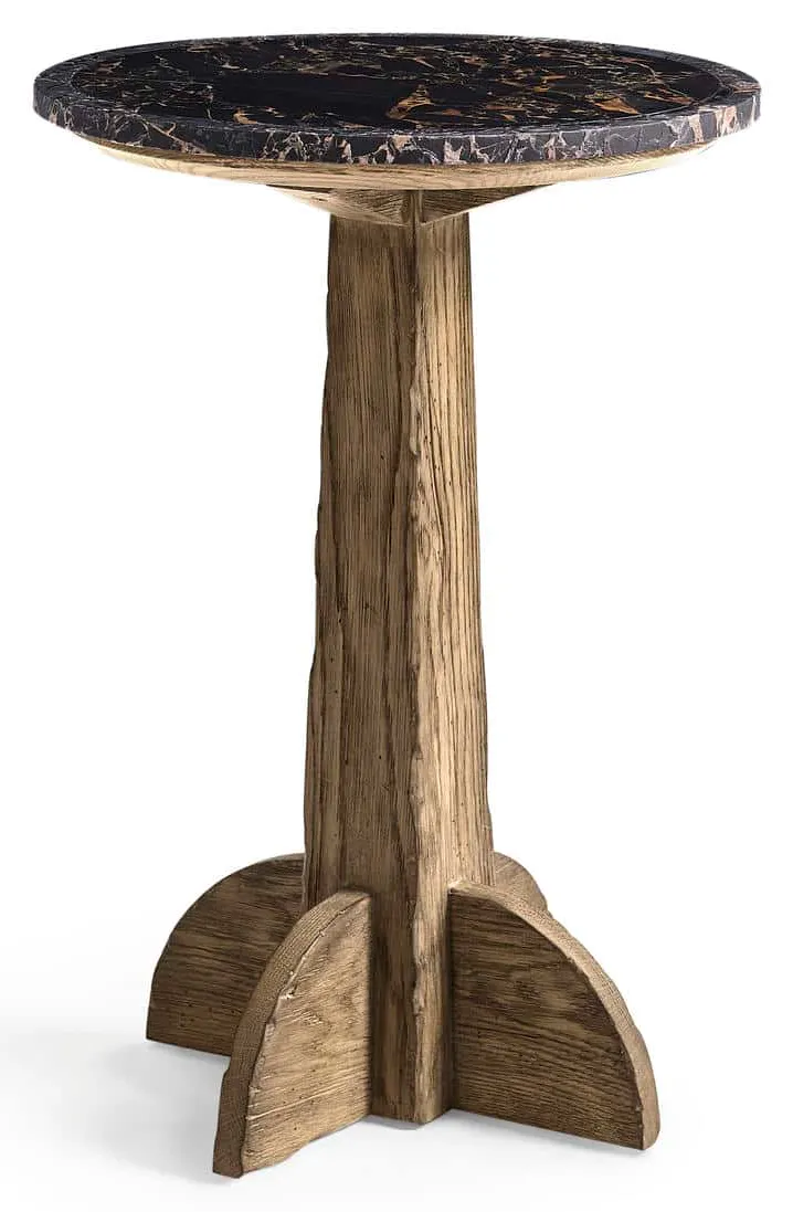 Jonathan Charles 491308-FDO Echo Canyon Round Marble Side Table Jonathan Charles 491308-FDO Echo Canyon Round Marble Side Table